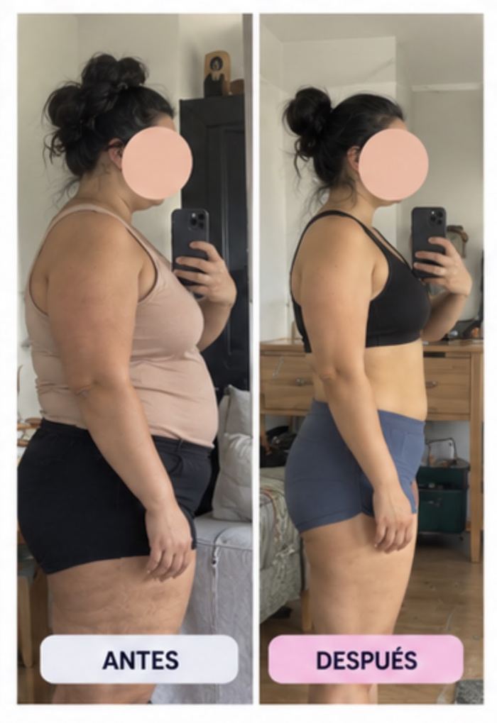 Antes y después de una alumna